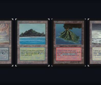MTG dual lands collage: Underground Sea, Tropical Island, Volcanic Island, and Tundra card scans