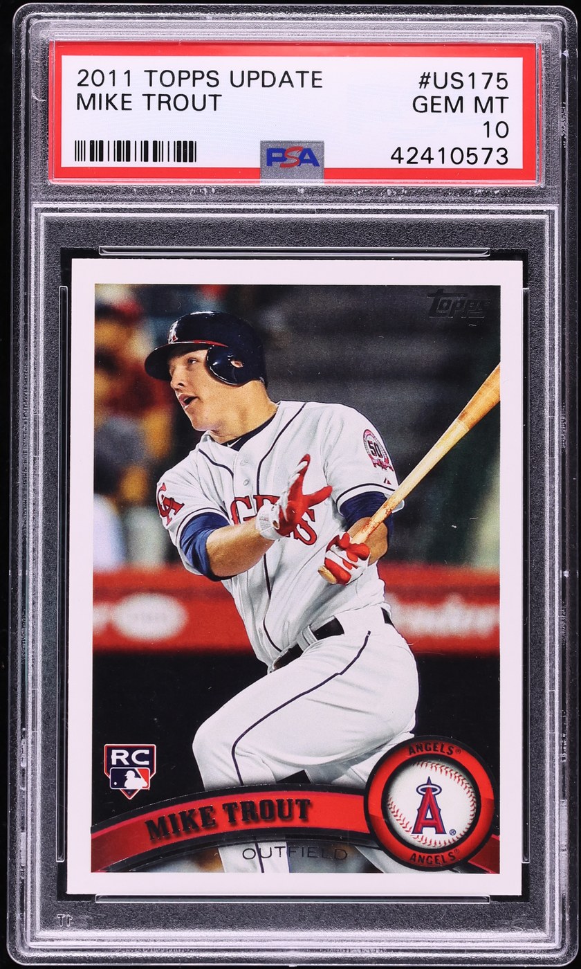 2011 Topps Update Mike Trout #US175 rookie card graded PSA Gem Mint 10, base version