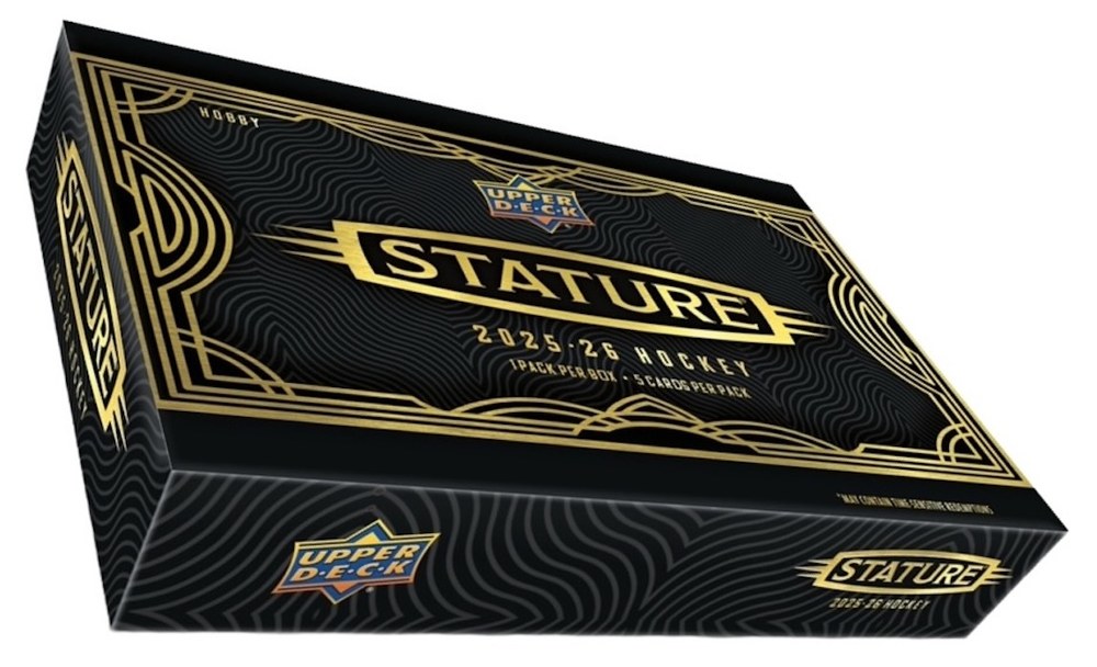 2025-26 Upper Deck Stature Hockey hobby box, a one-pack, five-card premium hockey box