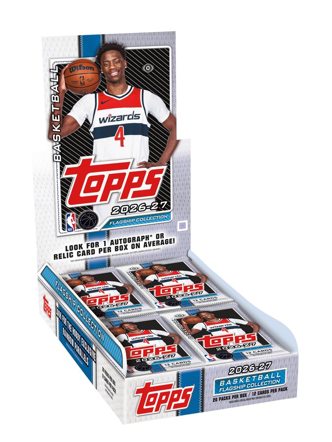 2026-27 Topps Flagship Basketball hobby box with 1 autograph or relic card per box on average