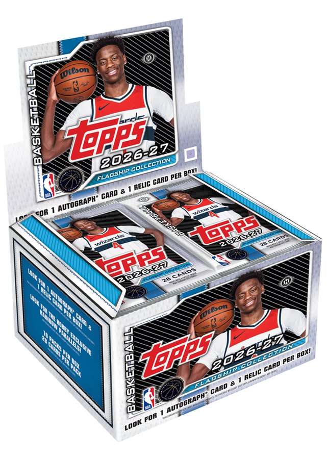 2026-27 Topps Flagship Basketball jumbo box with 1 autograph and 1 relic card per box