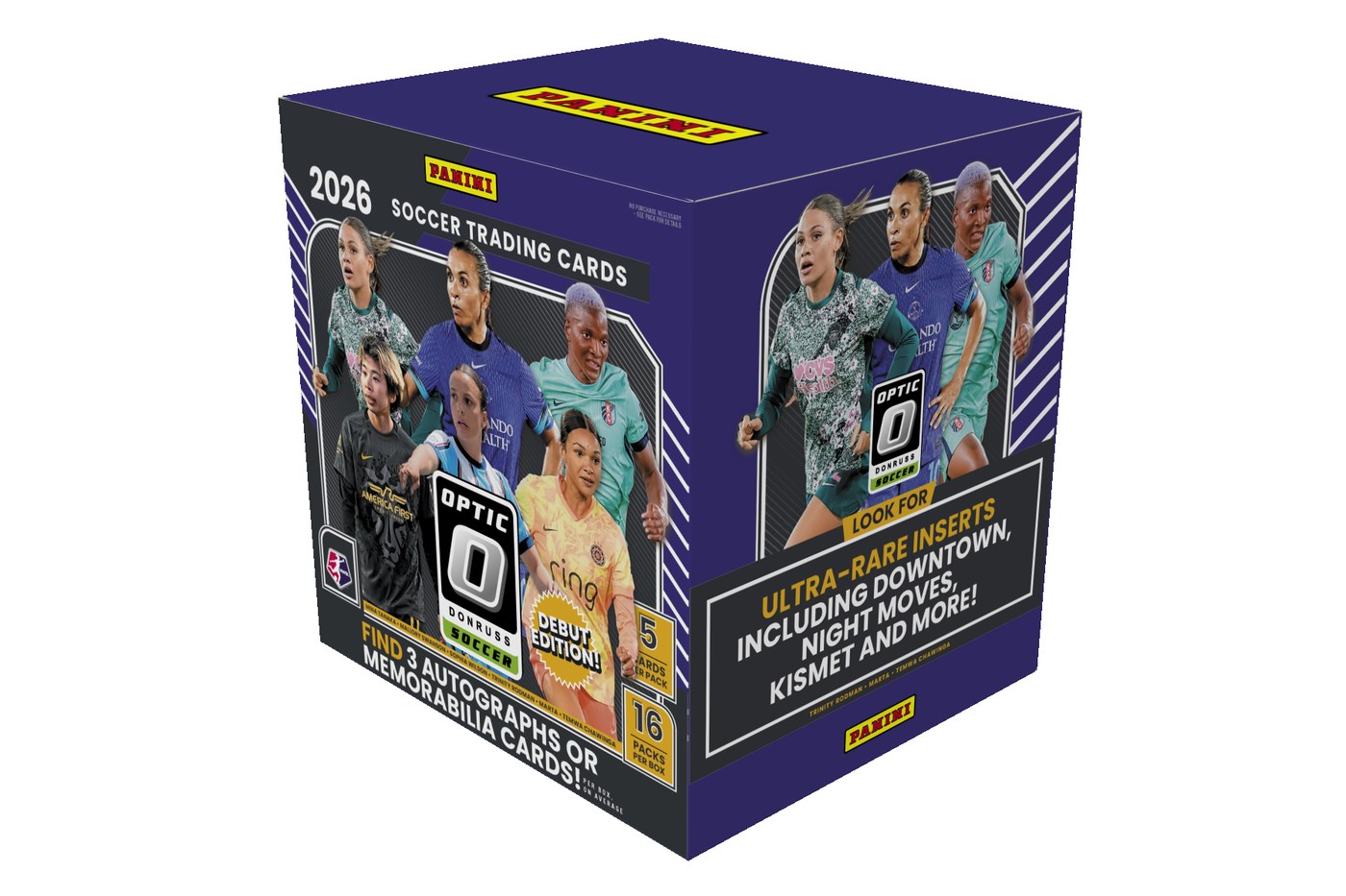 2026 Panini Donruss Optic NWSL Hobby box art for October 14 sports card drops