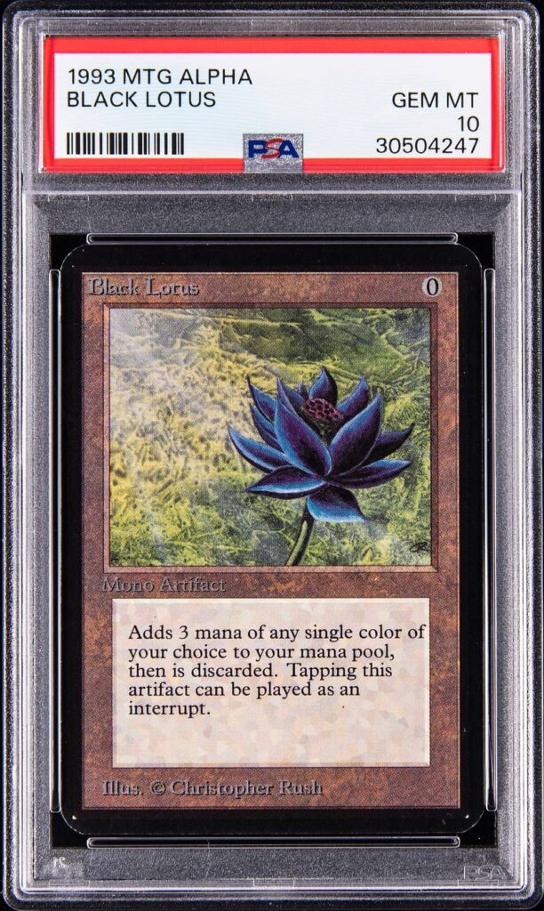 PSA Gem Mint 10 Alpha Black Lotus slab, cert 30504247, the copy Goldin sold in its 2026 Summer Goldin 100 auction