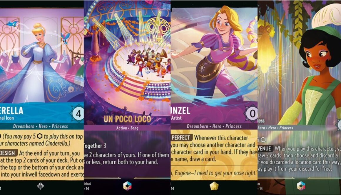 Hyperia City Enchanted chase cards collage including Cinderella Unintentional Icon and Coco Un Poco Loco