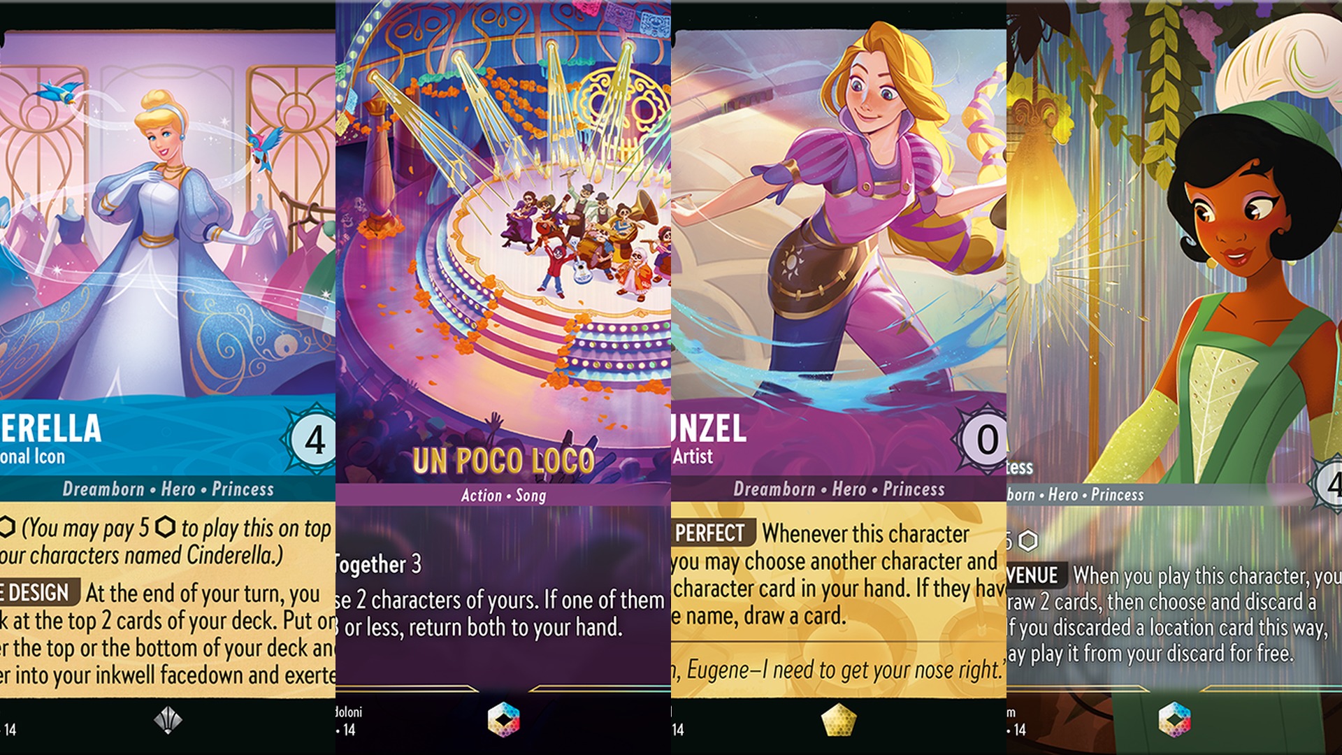 Hyperia City Enchanted chase cards collage including Cinderella Unintentional Icon and Coco Un Poco Loco