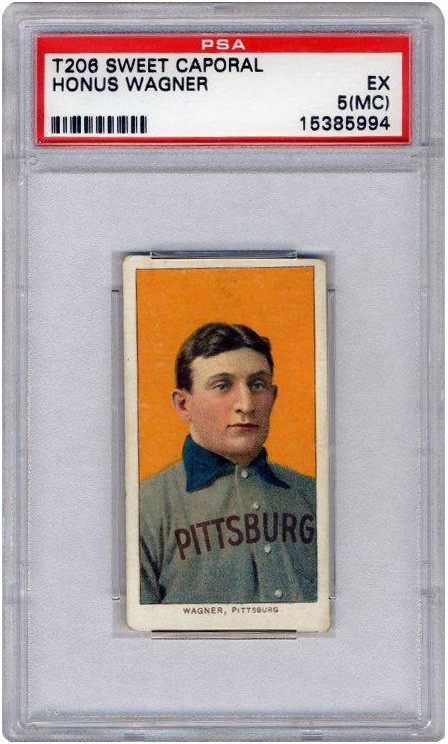 PSA-graded 1909 T206 Honus Wagner slab; the PSA cert number sits at the lower right of the red label
