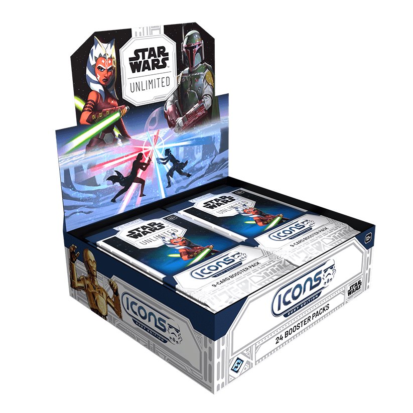Star Wars: Unlimited Icons 2027 Edition booster display box, releasing November 20, 2026